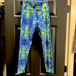 Liquido green and blue Tie Dye leggings